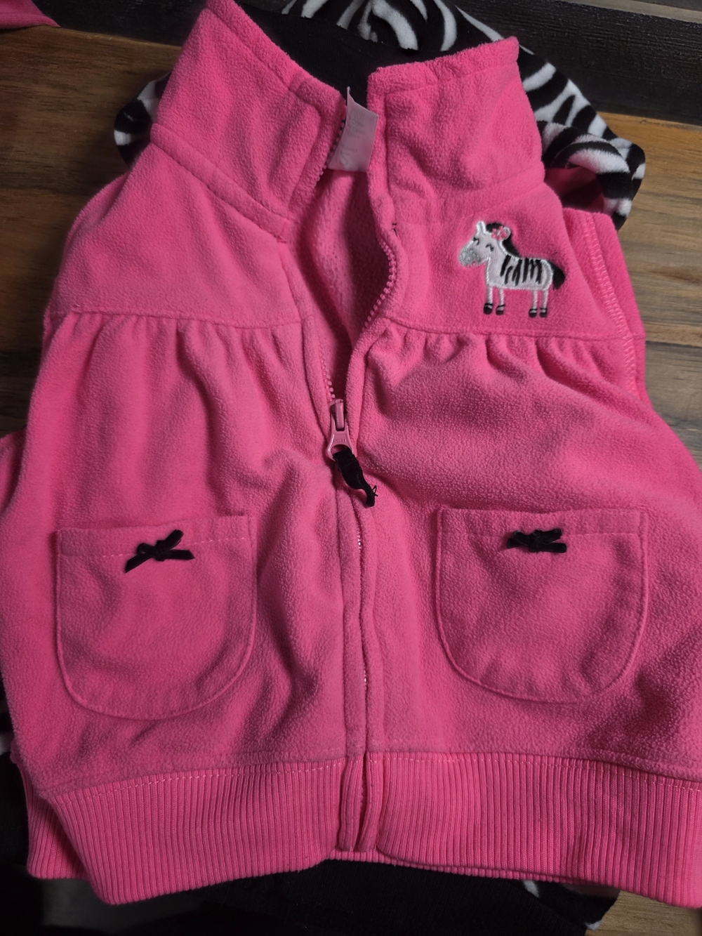 Carter's Pink Zebra & Leopard Kids Pajama Jackets - 12M - Picture 4 of 4